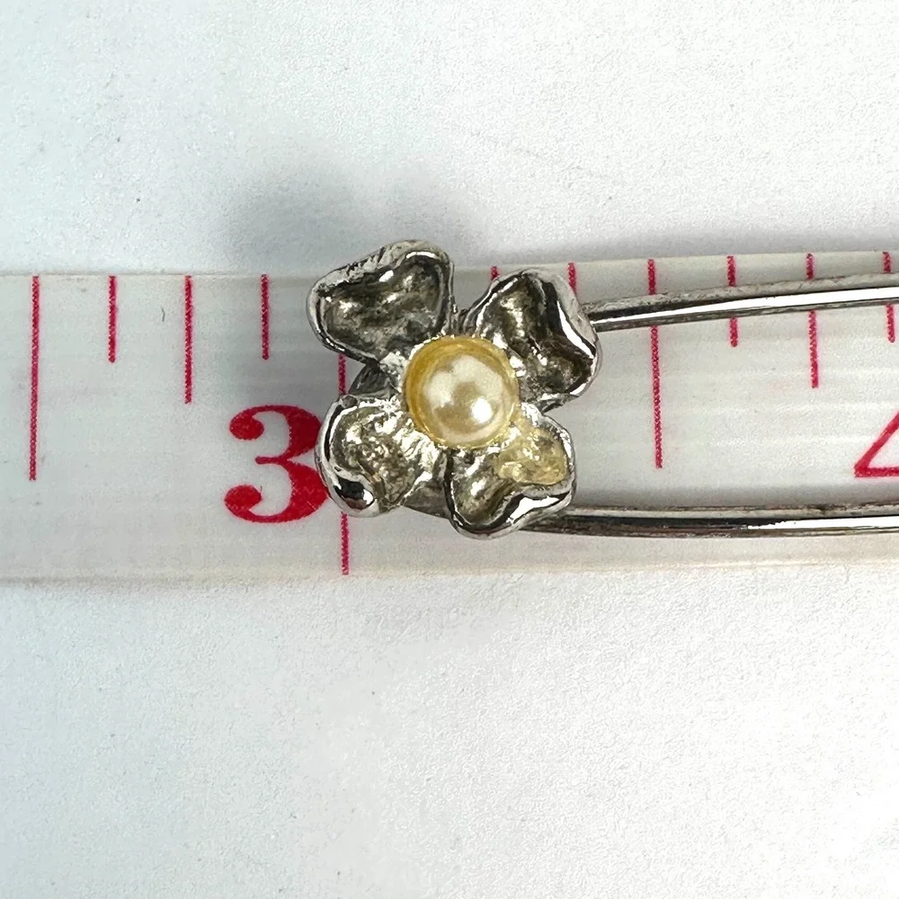 Vintage Style Butterfly Heart Flower Safety Pin Brooch Women OS Silver Tone Pin